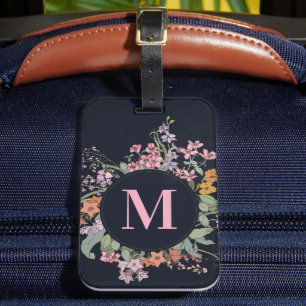Anpassningsbar av Wildblommor Monogram Blommigt La Bagagebricka