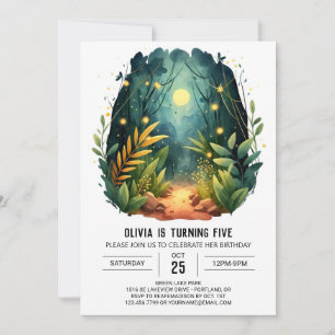 Anpassningsbar Äventyr Woodland Birthday Inbjudningar