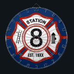 Anpassningsbar avfyrar stationen numrerar den piltavla<br><div class="desc">Spruce upp din Firestation och hjälp brandmaninsidan för att koppla av med detta beställnings- presentera för dartboard som är ditt,  avfyrar stationen numrerar och datera som den var etablerad.</div>