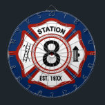 Anpassningsbar avfyrar stationen numrerar den piltavla<br><div class="desc">Spruce upp din Firestation och hjälp brandmaninsidan för att koppla av med detta beställnings- presentera för dartboard som är ditt,  avfyrar stationen numrerar och datera som den var etablerad.</div>