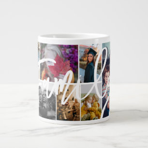 Anpassningsbar Avslappnad Simple 8 Photos Collage Jumbo Mugg