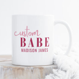 Anpassningsbar Babe Funny som säger Personlig Namn Kaffemugg