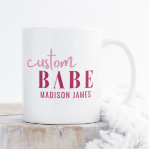 Anpassningsbar Babe Funny som säger Personlig Namn Kaffemugg