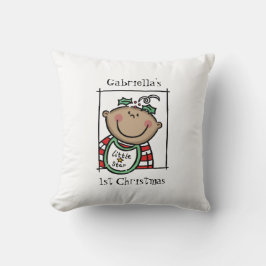 Anpassningsbar Baby 1:a jultomten Medium Skin Tone Kudde
