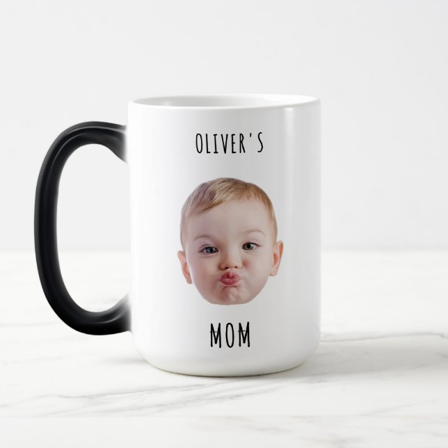 Anpassningsbar Baby Ansikte med barnfotogåva för f Magisk Mugg (Vänster)