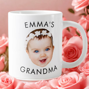Anpassningsbar Baby Ansikte Mugg Mamma, farmor Far Jumbo Mugg