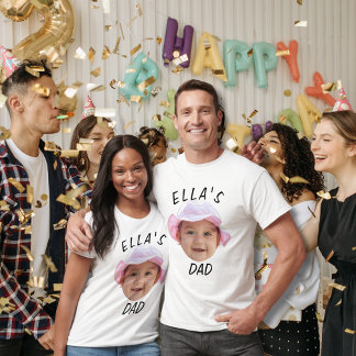 Anpassningsbar Baby Ansikte Photo New Pappa T Shirt