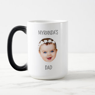 Anpassningsbar Baby Ansikte Photo Pappa Kids Mor Magisk Mugg