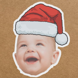 Anpassningsbar Baby Ansikte Photo Santa Hat-julen Klistermärken