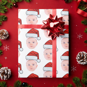 Anpassningsbar Baby Ansikte Photo Santa Hat-julen Presentpapper