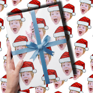 Anpassningsbar Baby Ansikte Photo Santa Hat-julen Presentpapper