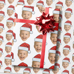 Anpassningsbar Baby Ansikte Photo Santa Hat-julen Presentpapper