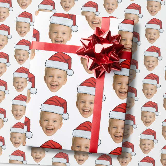 Anpassningsbar Baby Ansikte Photo Santa Hat-julen Presentpapper (Skapare uppladdad)