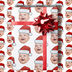 Anpassningsbar Baby Ansikte Photo Santa Hat-julen Presentpapper