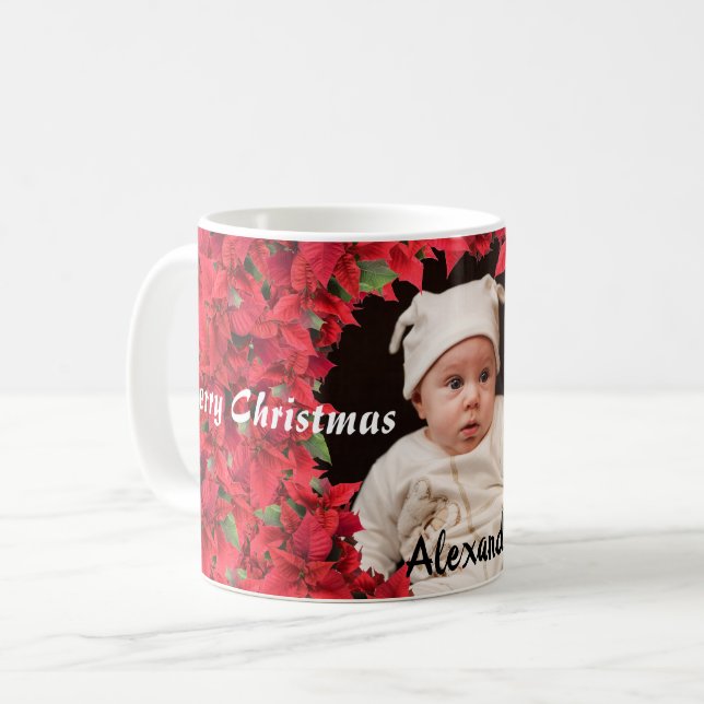 Anpassningsbar Baby/barnfoto jul Kaffemugg (Framsida vänster)