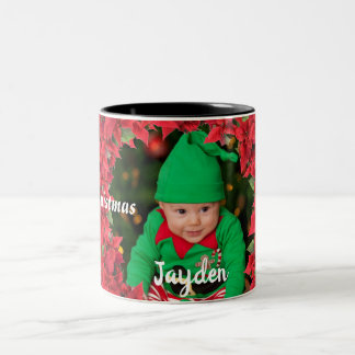 Anpassningsbar Baby/ Barnfoto Jul Två-Tonad Mugg