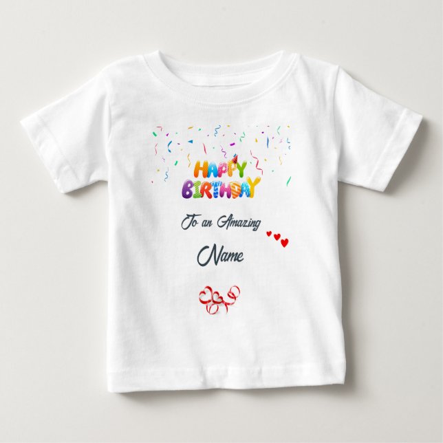 Anpassningsbar Baby Birthday Gift T-Shirt - Soft & (Framsida)