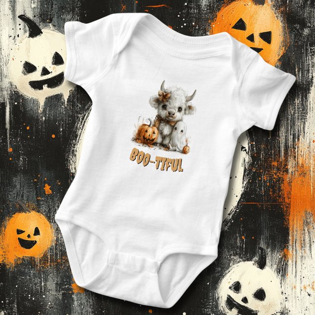 Anpassningsbar Baby Bodydräkt Highland Cow Ghost P T Shirt (Skapare uppladdad)