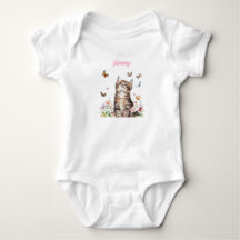 Anpassningsbar Baby Bodydress - Cute Kitten with F