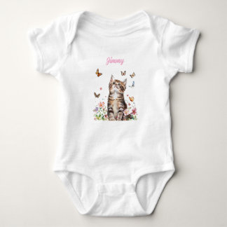 Anpassningsbar Baby Bodydress - Cute Kitten with F T Shirt