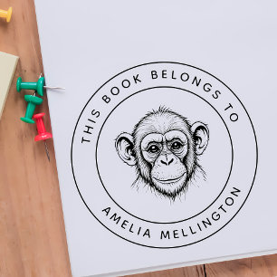 Anpassningsbar Baby Chimp i Bok-Tillhören till Bar Stämpel