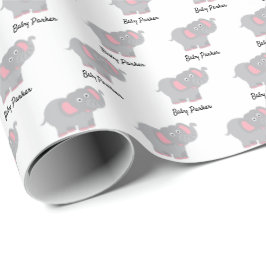 Anpassningsbar Baby Elephant Baby Shower Presentpapper