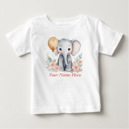 Anpassningsbar Baby Elephant Balloon med ditt barn T Shirt