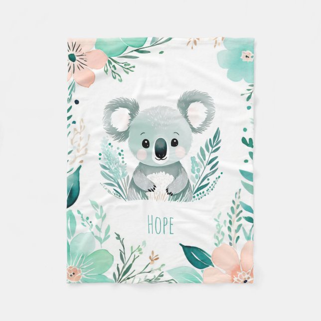 Anpassningsbar Baby Fleece Blanket Boho Koala Desi (Framsidan)