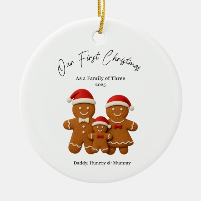 Anpassningsbar Baby Första jul Baubles,Anpassnings Julgransprydnad Keramik (Framsidan)