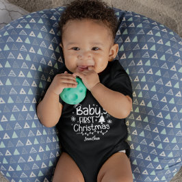 Anpassningsbar Baby Första julen Träd Santa Hat Bl T Shirt