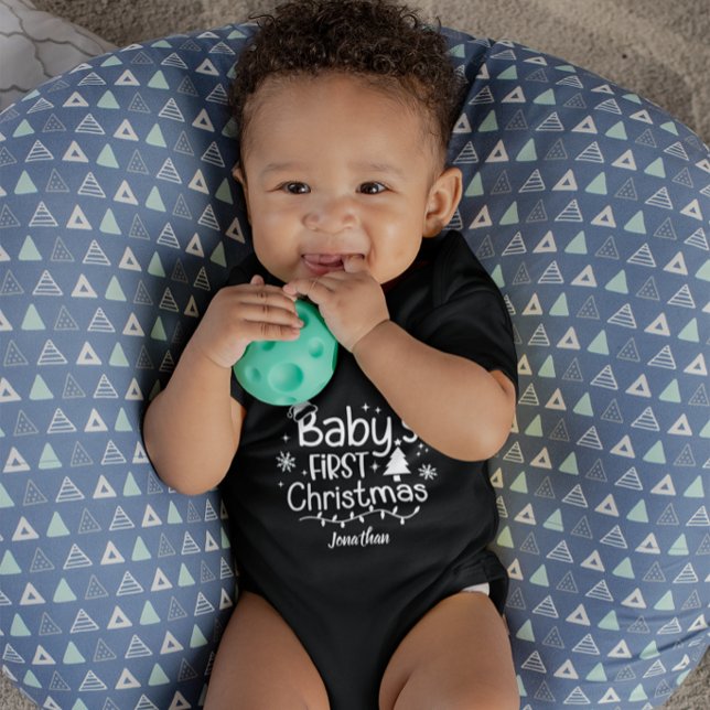 Anpassningsbar Baby Första julen Träd Santa Hat Bl T Shirt (Skapare uppladdad)