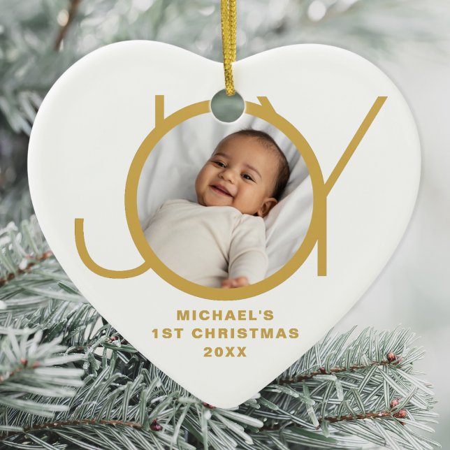Anpassningsbar Baby Första julfotfoto Julgransprydnad Keramik (Skapare uppladdad)