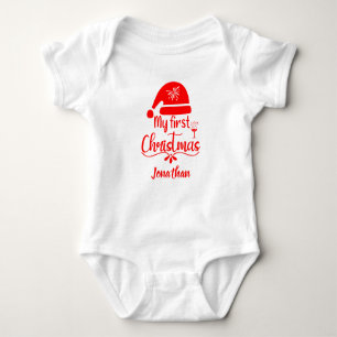 Anpassningsbar Baby Första jultomten Red Santa Hat T Shirt