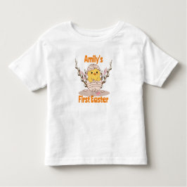 Anpassningsbar Baby första Påsk T-Shirt - Chick i 
