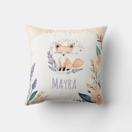 Anpassningsbar Baby Fox Pillow Boho Blommigt Desig Kudde