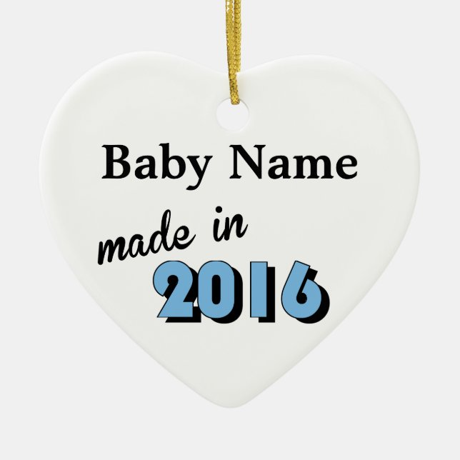 Anpassningsbar Baby gjorde blått 2016 Julgransprydnad Keramik (Framsidan)
