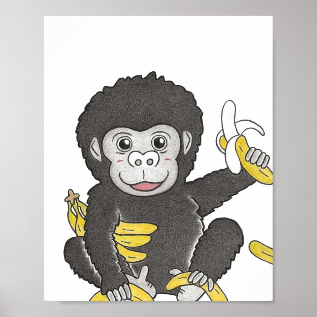 Anpassningsbar baby gorillas plantskoleposter poster (Framsidan)