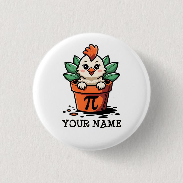 Anpassningsbar baby kycklingpotatis paj pi dag knapp (Framsida)