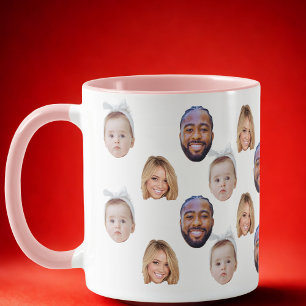 Anpassningsbar Baby Mamma Ansikte Pappa Mugg Baby