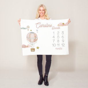 Anpassningsbar Baby Namn Luftballong Blanket No Ma Fleecefilt