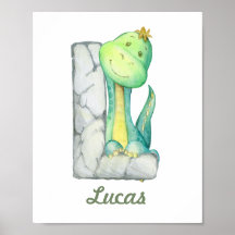 Anpassningsbar Baby Nursery Decor Cute Dinosaur Br