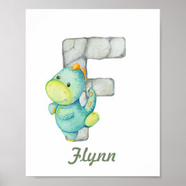 Anpassningsbar Baby Nursery Decor Cute Dinosaur Br Poster