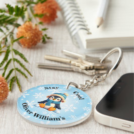 Anpassningsbar baby Penguin Keychain - "Stanna Coo
