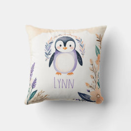 Anpassningsbar Baby Penguin Pillow Boho Blommigt D Kudde
