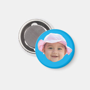 Anpassningsbar Baby Photo, Baby Photo Ansikte Blue Magnet