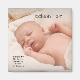 Anpassningsbar Baby Photo Birth Announcement Magne Magnet