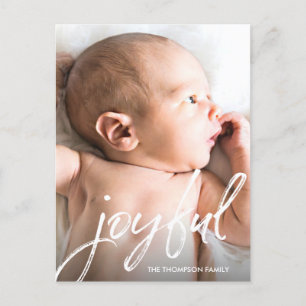 Anpassningsbar Baby Photo Glatt Script-julfödelse Helg Vykort