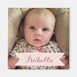 Anpassningsbar Baby Photo och Namn Bild Magnet