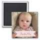 Anpassningsbar Baby Photo och Namn Bild Magnet (Framsidan)