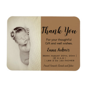 Anpassningsbar Baby Photo Tack Birth Notice Magnet